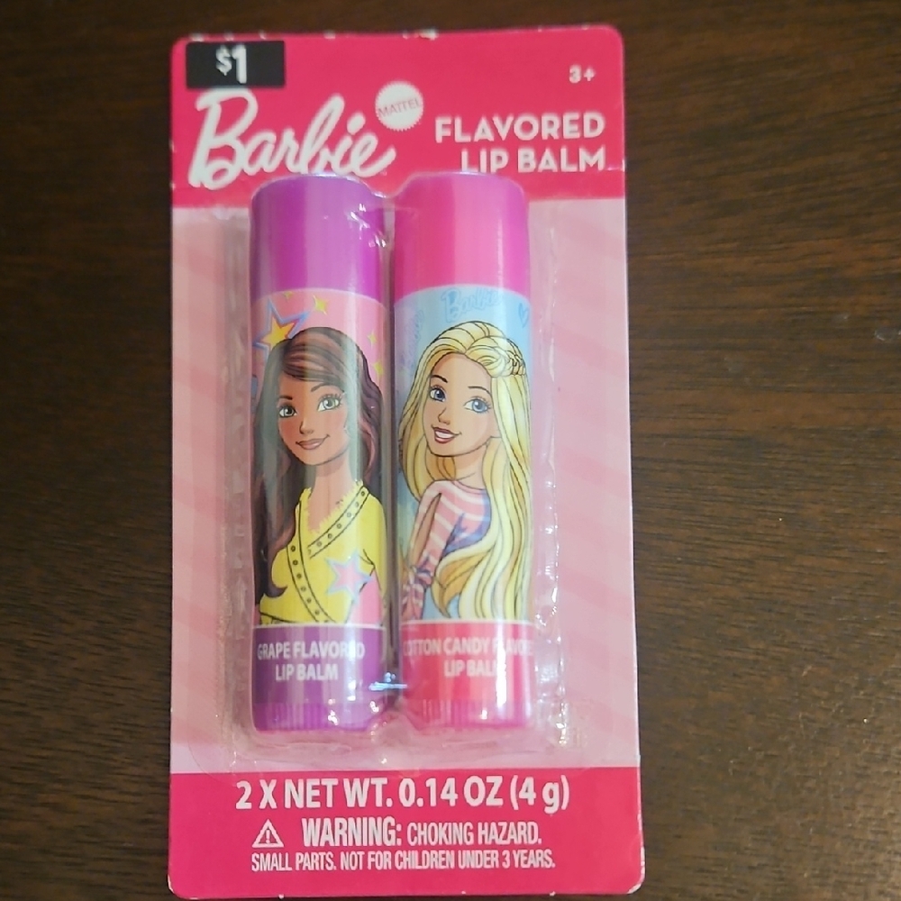 Barbie Flavored Lip Balm Set - Pink and Purple